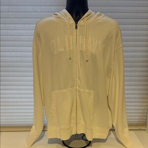 Old Navy Men's Zip-Up Hoodie Cream Mens size XL